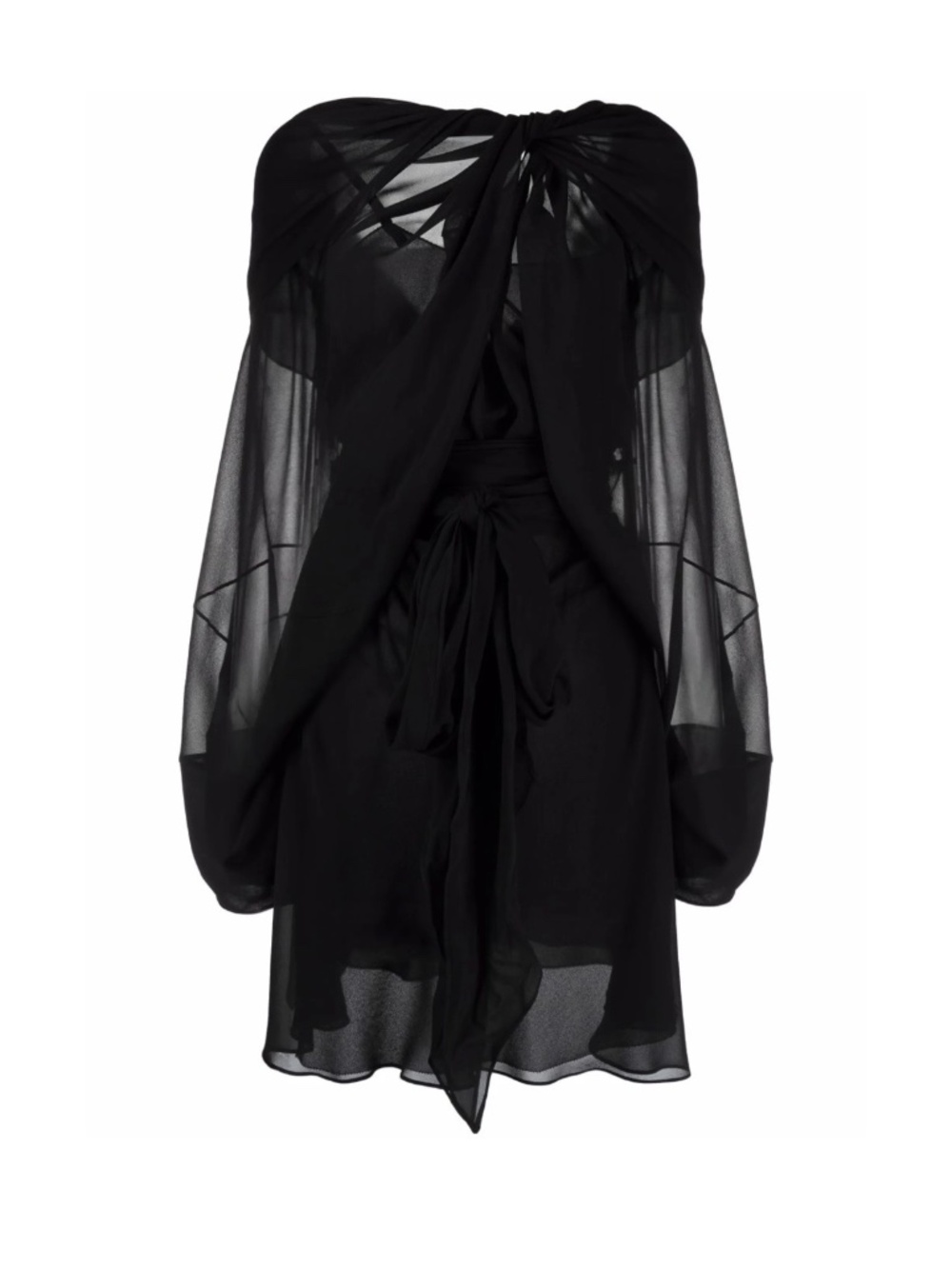 Maison Margiela Draped Silk Backless Mini Dress Black IT 38 US 2 NWT